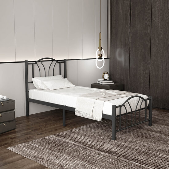 AirSleeperz® metalen bedframe Esmee Black 90x200 cm - 1 persoons