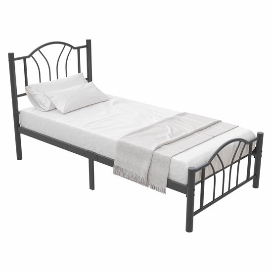 AirSleeperz® metalen bedframe Esmee Black 90x200 cm - 1 persoons