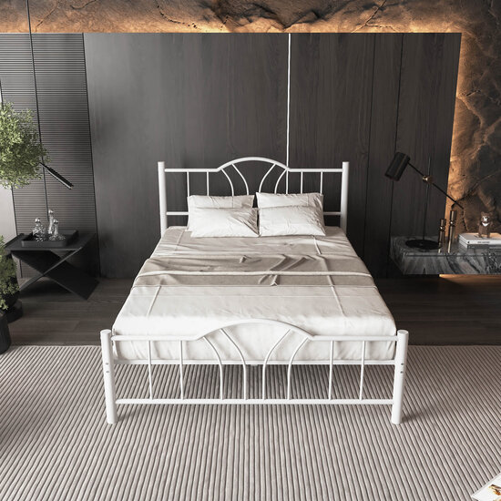 AirSleeperz® metalen bedframe Esmee White 140x200 cm - 2 persoons
