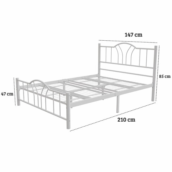 AirSleeperz® metalen bedframe Esmee White 140x200 cm - 2 persoons