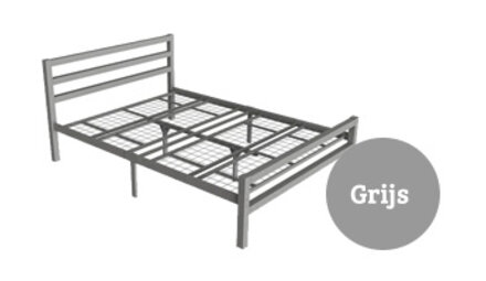 Grijs metalen bed