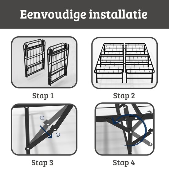 AirSleeperz® opvouwbaar bed Joost Basic Black 140x200 cm - 2 persoons | 2eKans