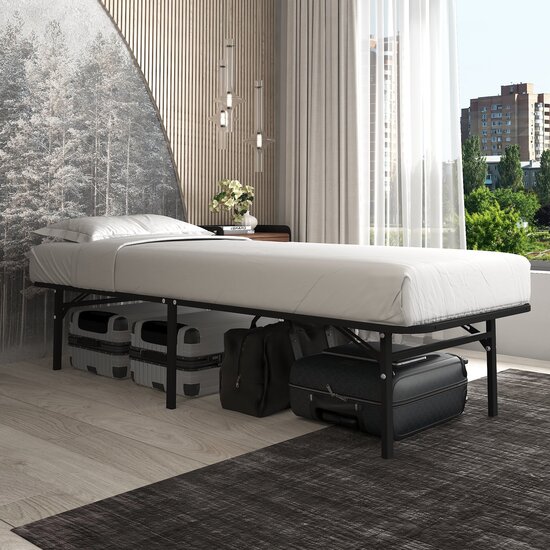 AirSleeperz® opvouwbaar bed Joost Premium Black 90x200 cm - 1 persoons | 2eKans