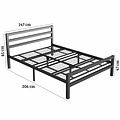 AirSleeperz® metalen bedframe Job Black 140x200 cm - 2 persoons | 2ekans