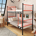 AirSleeperz® metalen stapelbed Levi Black/Orange 90x200x175 cm | 2eKans