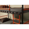 AirSleeperz® metalen stapelbed Levi Black/Orange 90x200x175 cm | 2eKans