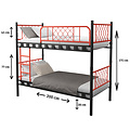 AirSleeperz® metalen stapelbed Levi Black/Orange 90x200x175 cm | 2eKans