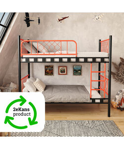 metalen stapelbed Levi Black/Orange 90x200x175 cm | 2eKans