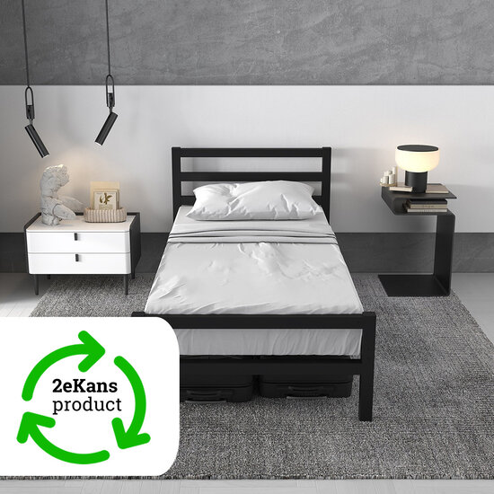 AirSleeperz® metalen bedframe Job Black 90x200 cm - 1 persoons | 2eKans