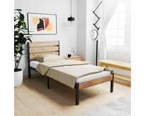 metalen bedframe Max Black/Wood 90x200 cm - 1 persoons
