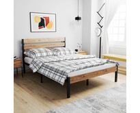 metalen bedframe Max Black/Wood 140x200 cm - 2 persoons