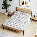AirSleeperz® metalen bedframe Max Black/Wood 160x200 cm - 2 persoons