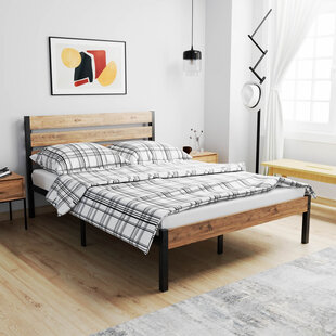 metalen bedframe Max Black/Wood 160x200 cm - 2 persoons