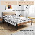 AirSleeperz® metalen bedframe Max Black/Wood 160x200 cm - 2 persoons