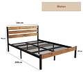 AirSleeperz® metalen bedframe Max Black/Wood 160x200 cm - 2 persoons