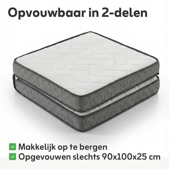 AirSleeperz® opvouwbaar matras traagschuim 90x200x12.5 cm - 1 persoons