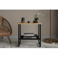 nachtkastje metaal Black/Wood 51x33x47 cm