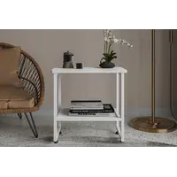 nachtkastje metaal White/Wood 51x33x47 cm