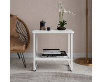 nachtkastje metaal White/Wood 51x33x47 cm