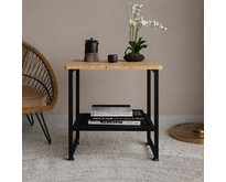 nachtkastje metaal Black/Wood 51x33x47 cm