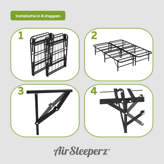 AirSleeperz® opvouwbaar bed Joost Basic Black 140x200 cm - 2 persoons