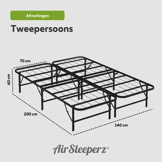 AirSleeperz® opvouwbaar bed Joost Basic Black 140x200 cm - 2 persoons