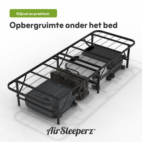 AirSleeperz® opvouwbaar bed Joost Basic Black 90x200 cm - 1 persoons