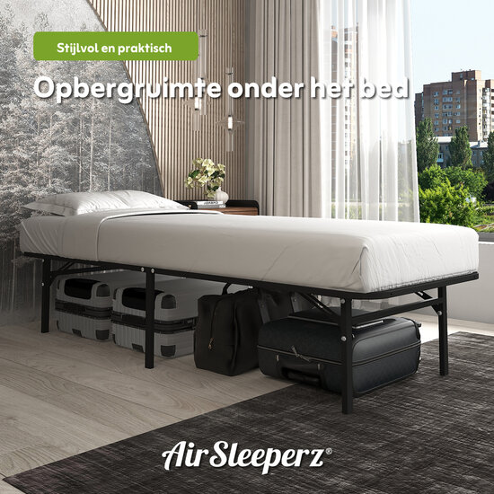 AirSleeperz® opvouwbaar bed Joost Premium Black 90x200 cm - 1 persoons