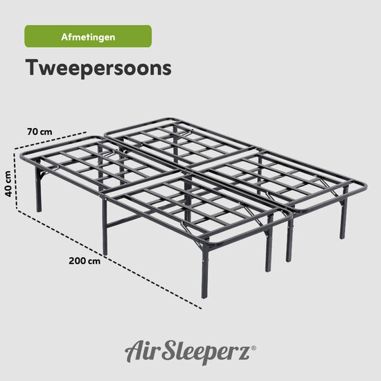 AirSleeperz® opvouwbaar bed Joost Premium Black 140x200 cm - 2 persoons