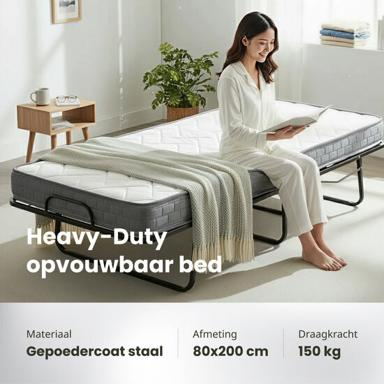 AirSleeperz® opvouwbaar bed Merel 80x200 cm - 1 persoons