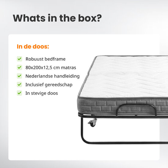 AirSleeperz® opvouwbaar bed Merel 80x200 cm - 1 persoons