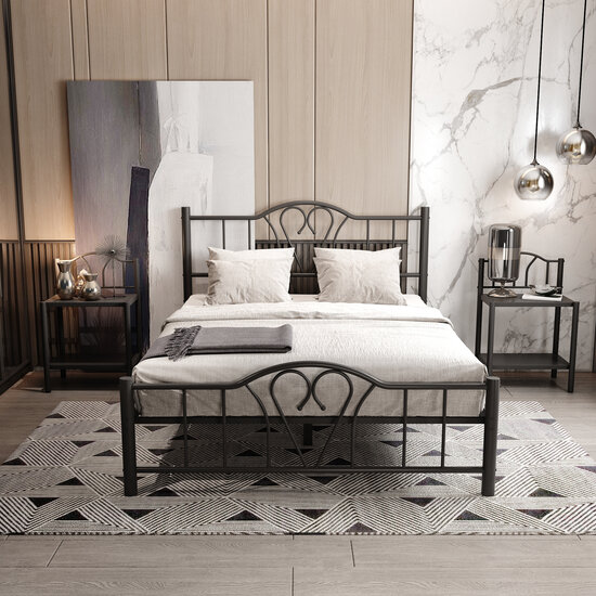 AirSleeperz® metalen bedframe Eva Black 160x200 cm - 2 persoons