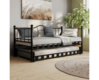 metalen slaapbank Lisa Black 90x200 cm - 2 persoons