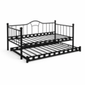 AirSleeperz® metalen slaapbank Lisa Black 90x200 cm - 2 persoons