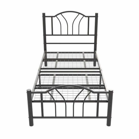 AirSleeperz® metalen bedframe Esmee Black 90x200 cm - 1 persoons | 2eKans