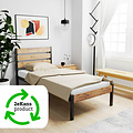 AirSleeperz® metalen bedframe Max Black/Wood 90x200 cm - 1 persoons | 2eKans