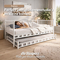 AirSleeperz® metalen slaapbank Lisa White 90x200 cm - 2 persoons