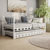 metalen slaapbank Lisa White 90x200 cm - 2 persoons