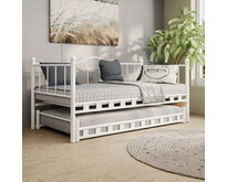 metalen slaapbank Lisa White 90x200 cm - 2 persoons