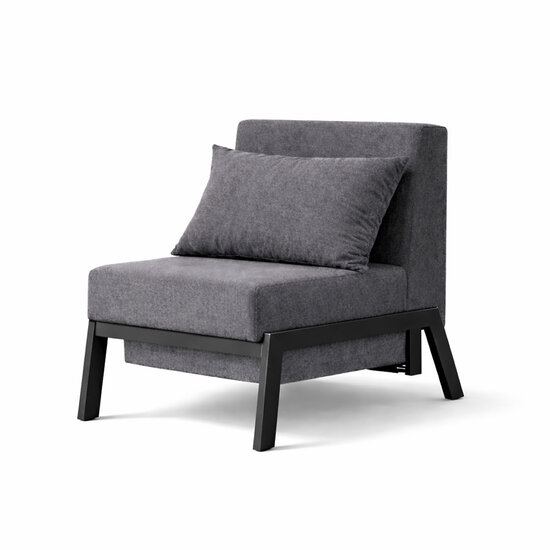 AirSleeperz® metalen slaapfauteuil Noud Black 63x70x82 cm - 1 persoons