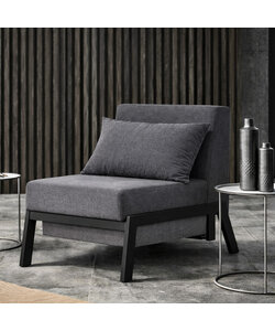 metalen slaapfauteuil Noud Black 63x70x82 cm - 1 persoons