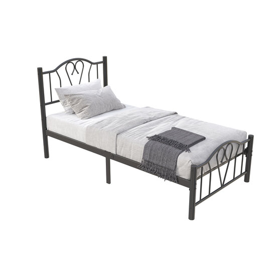 AirSleeperz® metalen bedframe Eva Black 90x200 cm - 1 persoons | 2ekans