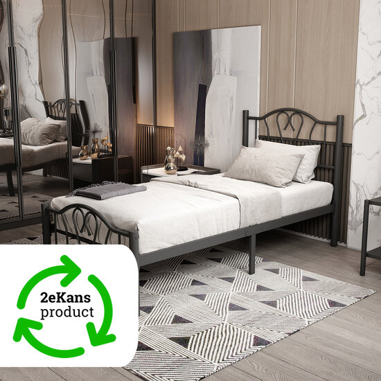 AirSleeperz® metalen bedframe Eva Black 90x200 cm - 1 persoons | 2ekans