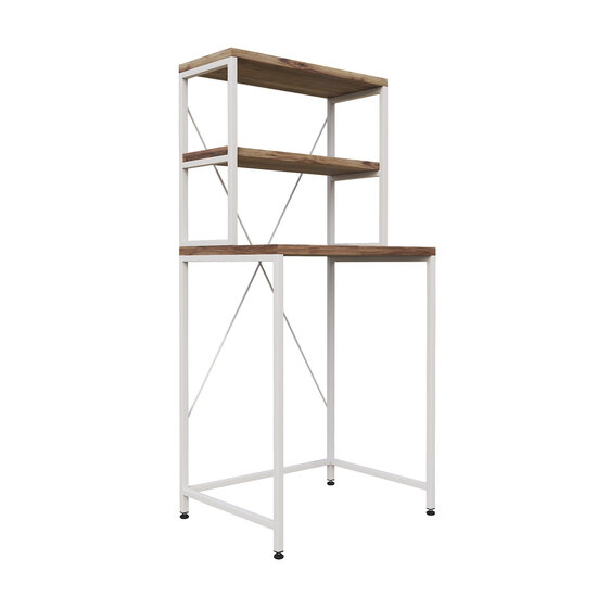 AirSleeperz® wasmachine ombouw rek Walnut+White (50x68x155 cm) | 2eKans