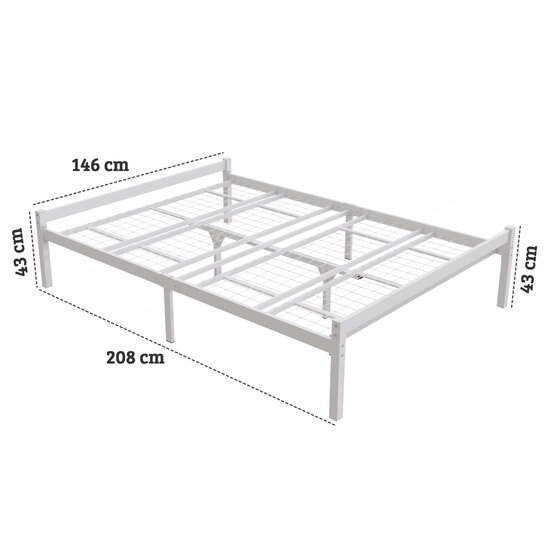 AirSleeperz® metalen bedframe Luuk White 140x200 cm - 2 persoons