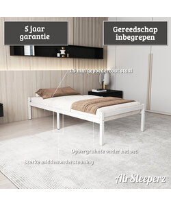 metalen bedframe Luuk White 140x200 cm - 2 persoons