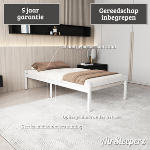 metalen bedframe Luuk White 140x200 cm - 2 persoons