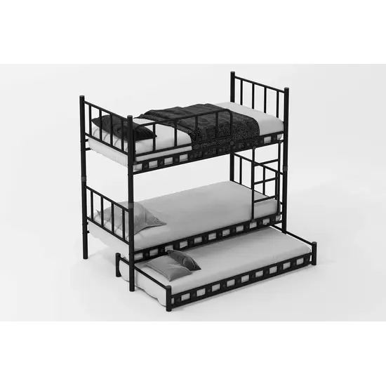 AirSleeperz® metalen stapelbed Emma Family Black 90x200x175 cm | 2eKans