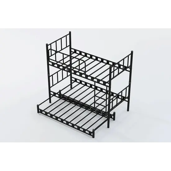 AirSleeperz® metalen stapelbed Emma Family Black 90x200x175 cm | 2eKans