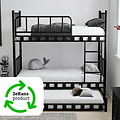 AirSleeperz® metalen stapelbed Emma Family Black 90x200x175 cm | 2eKans